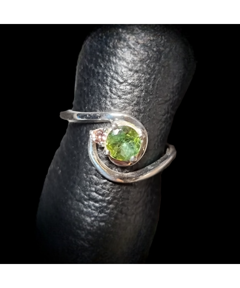 Bague Tourmaline verte Argent 925 Taille 53