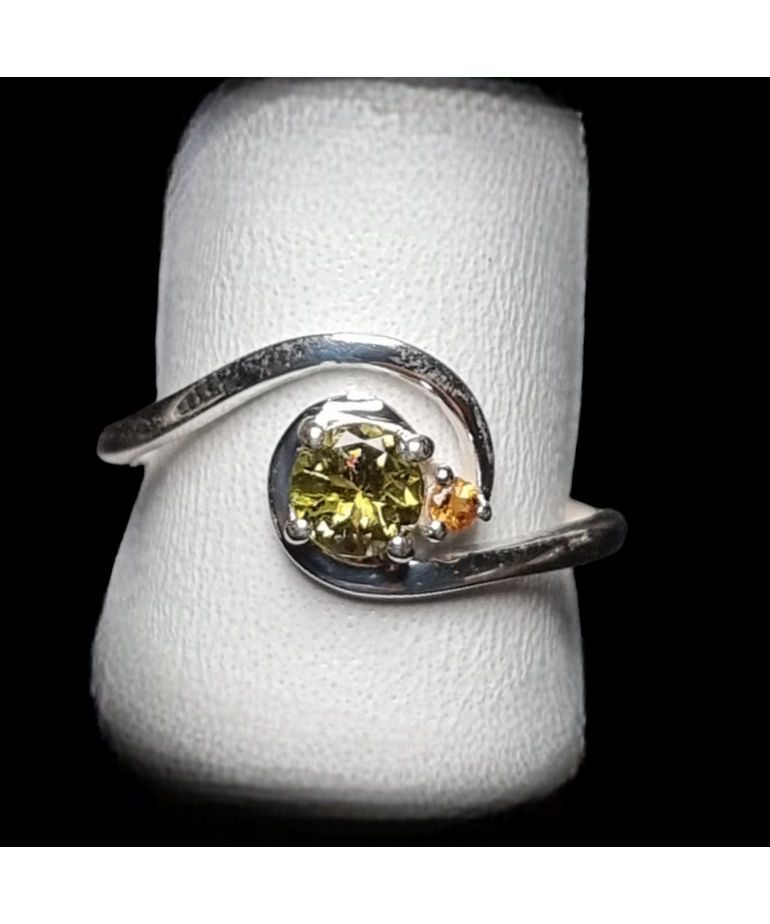 Bague Tourmaline verte Argent 925 Taille 60