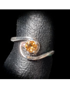 Bague Tourmaline jaune Argent 925 Taille 56