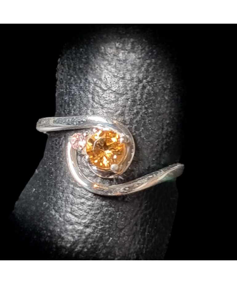 Bague Tourmaline jaune Argent 925 Taille 56