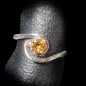 Bague Tourmaline jaune Argent 925 Taille 56