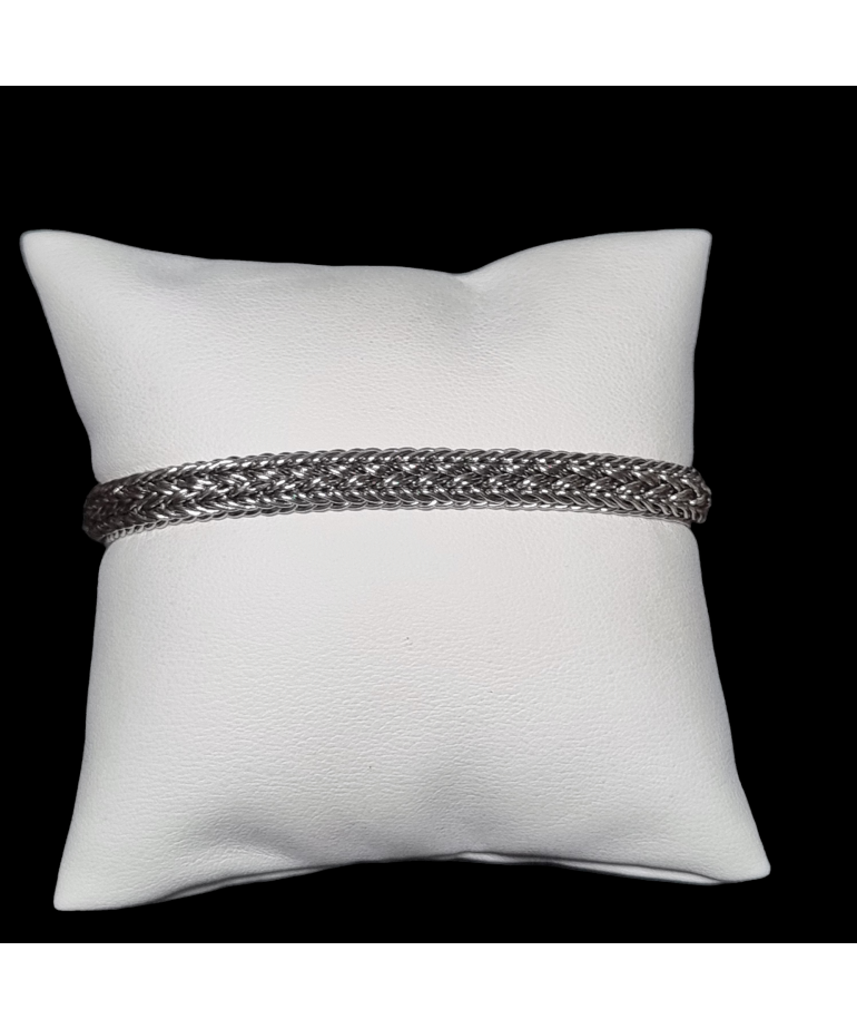 Bracelet Argent fermeture bouton poussoir
