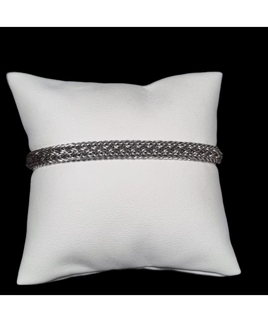 Bracelet Argent fermeture bouton poussoir