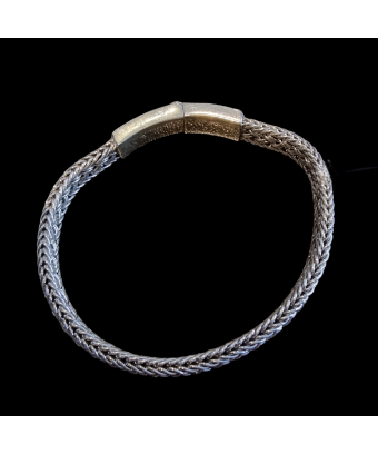 Bracelet Argent fermeture bouton poussoir