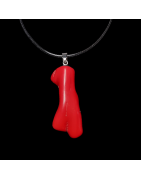 Pendentif Corail rouge "Gorgone" sur cordon
