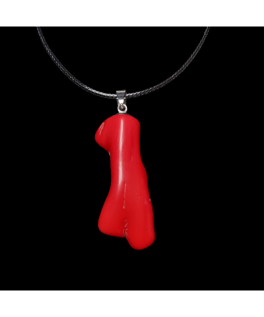 Pendentif Corail rouge "Gorgone" sur cordon