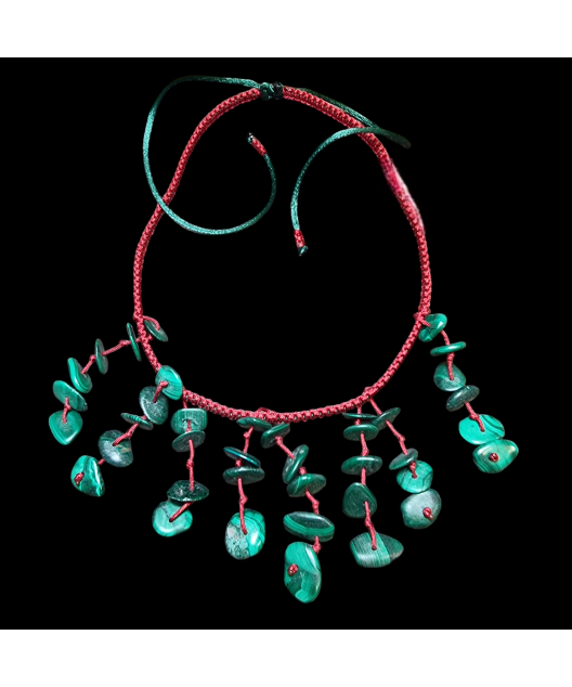 Collier Malachite sur cordon réglable