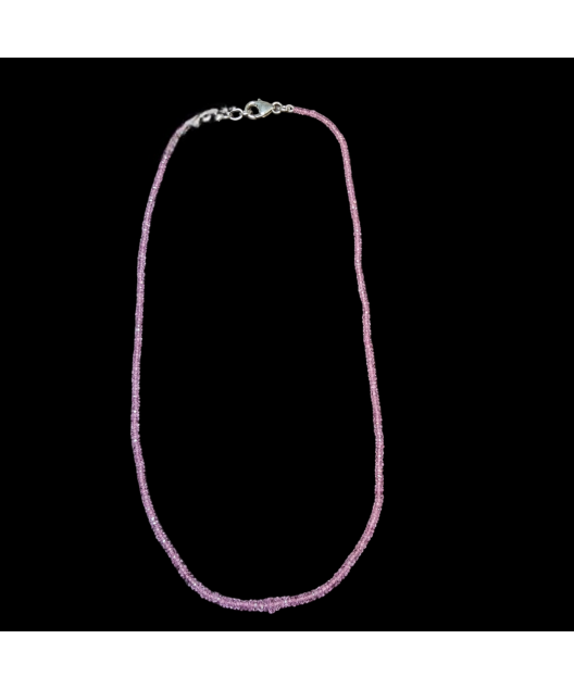 Collier Rubis rose facetté Argent 925