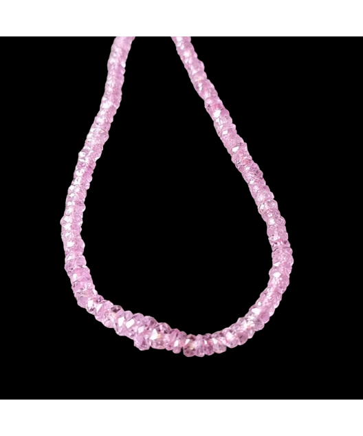 Collier Rubis rose facetté Argent 925