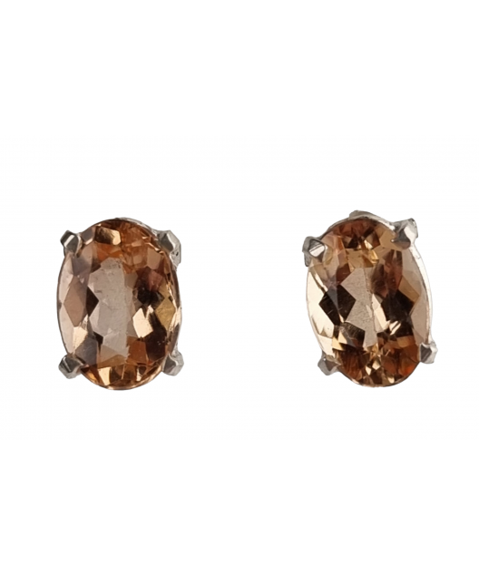 Boucles Topaze impériale griffée argent 925