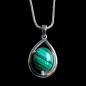 Pendentif Malachite avec chaîne Argent 925
