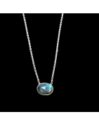 Pendentif Labradorite avec chaîne Argent 925
