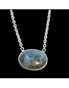 Pendentif Labradorite avec chaîne Argent 925