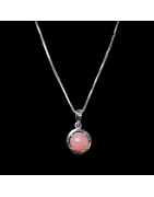 Pendentif Rhodochrosite avec chaîne Argent 925