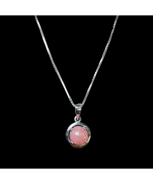 Pendentif Rhodochrosite avec chaîne Argent 925