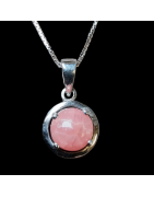 Pendentif Rhodochrosite avec chaîne Argent 925