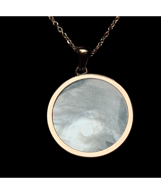 Pendentif Nacre Arbre de vie Plaqué or