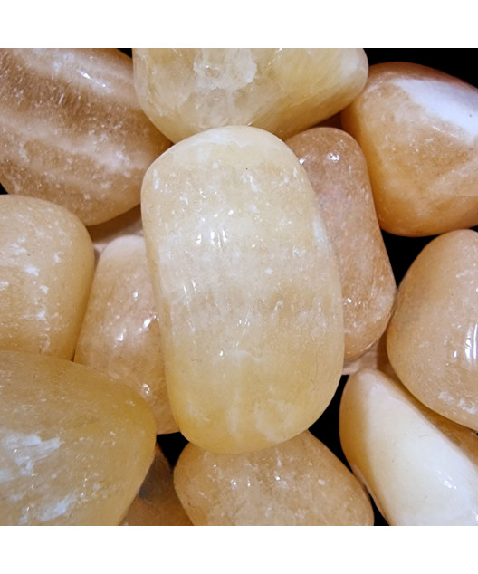 Pierre roulée Calcite jaune ou miel