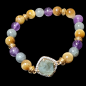 Bracelet Labradorite & Quartz fumé Cristal de roche Améthyste