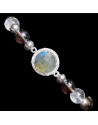 Bracelet Labradorite & Quartz fumé Cristal de roche