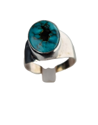 Bague Turquoise sertie argent 925 Taille 66