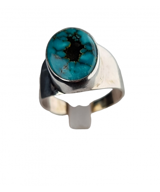 Bague Turquoise sertie argent 925 Taille 66