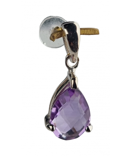 Pendentif Améthyste griffée facettée argent 925
