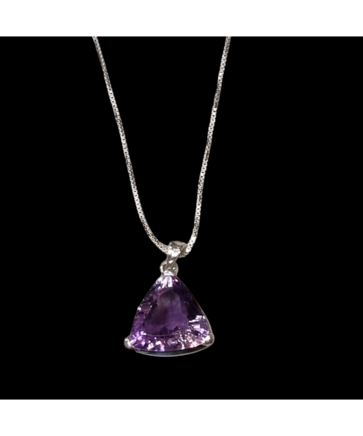 Pendentif Améthyste avec chaîne Argent 925