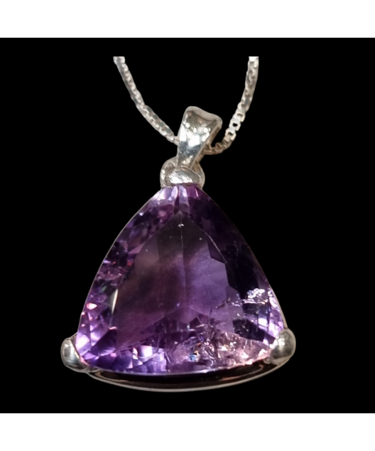 Pendentif Améthyste avec chaîne Argent 925