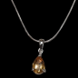 Pendentif Citrine Argent 925 avec chaîne
