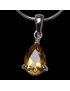 Pendentif Citrine Argent 925 avec chaîne