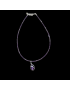 Pendentif Améthyste & collier perles d'améthyste facettées Argent 925