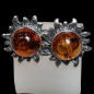 Boucles Ambre Cognac Soleil Argent 925
