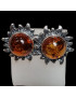 Boucles Ambre Cognac Soleil Argent 925