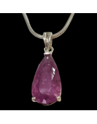 Pendentif Rubellite avec chaîne Argent 925