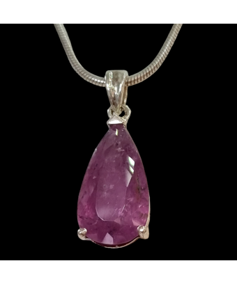 Pendentif Rubellite avec chaîne Argent 925