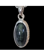 Pendentif Tourmaline Œil de chat Argent 925