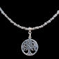Collier Labradorite perles facettées avec Arbre de vie Argent 925