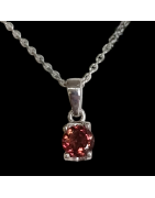 Pendentif Tourmaline rose avec chaîne argent 925
