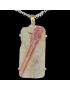 Pendentif Tourmaline rose brute dans sa gangue de quartz Argent 925