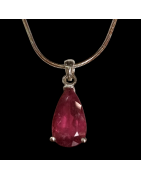 Pendentif Rubellite avec chaîne Argent 925