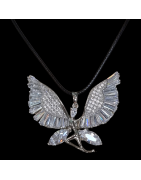 Pendentif Zirconium Métal rhodié sur cordon