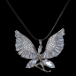 Pendentif Zirconium Métal rhodié sur cordon
