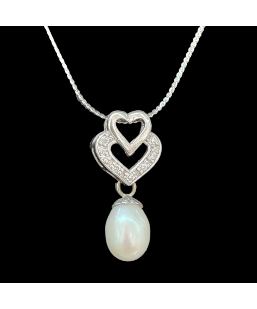 Pendentif Zirconium & Perle Argent 925
