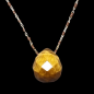 Pendentif Œil de tigre et Chaîne perles d'émail Plaqué or