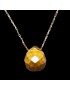 Pendentif Œil de tigre et Chaîne perles d'émail Plaqué or