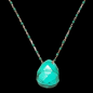 Pendentif Malachite et Chaîne perles d'émail Plaqué or