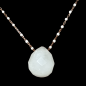 Pendentif Cristal blanc et Chaîne perles d'émail Plaqué or