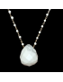 Pendentif Howlite et Chaîne perles d'émail plaqué or