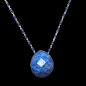 Pendentif Lapis-lazuli et Chaîne perles d'émail Acier